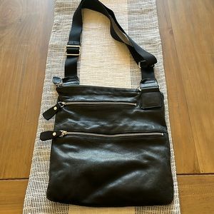 Margot genuine leather black hobo crossbody bag